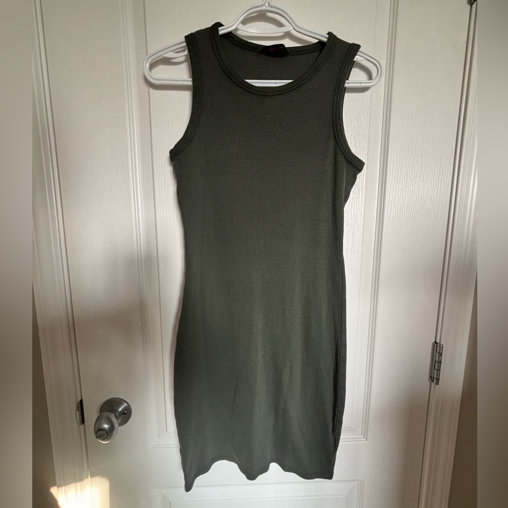 No Boundaries Olive Green Mini Dress